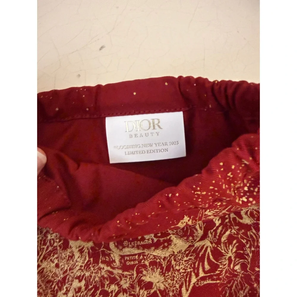 Christian Dior Beauty GWP New Year 2023 Red Gold Drawstring Pouch CNY Ltd